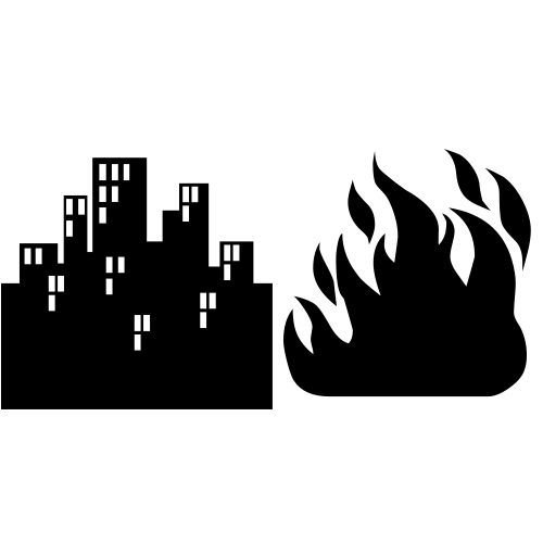 🏙🔥 Emoji Domain black and white Symbola rendering